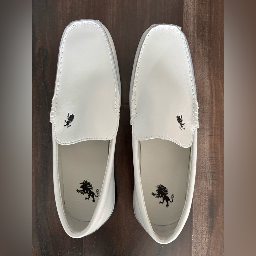 Vlado Elite Men's White Leather Slip-On Loafers